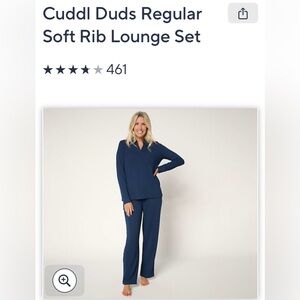 Cuddl Duds Soft Rib Knit Lounge Set-NWOT